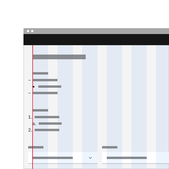 Do not let list markers hang into the grid gutters.