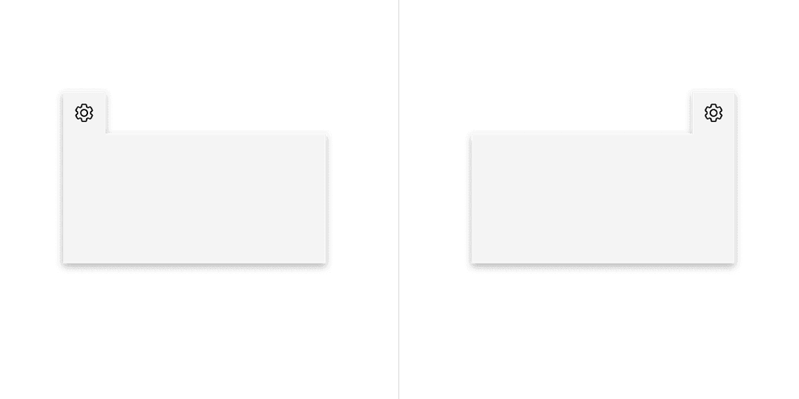 Tab tip popover bottom directions with left and right alignments.