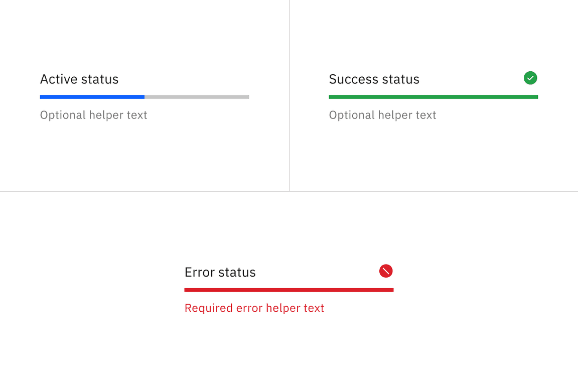 Progress bar statuses