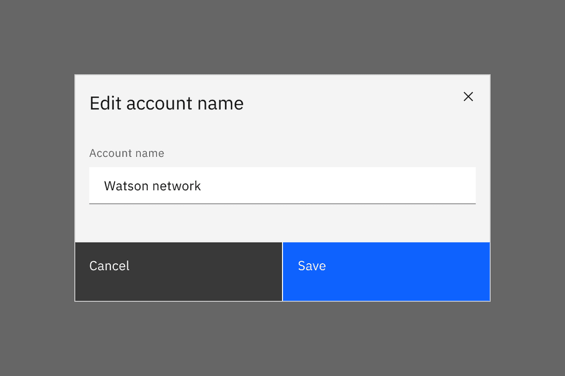 Two button modal example