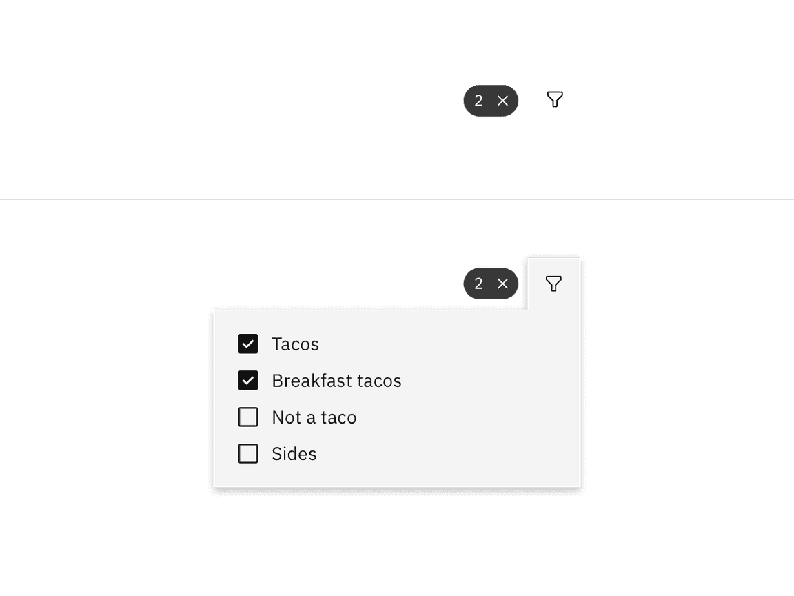 Example of hidden filters applied