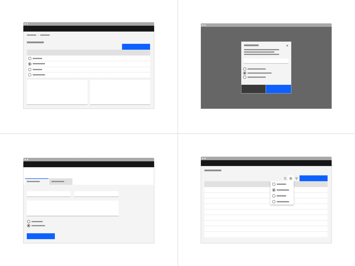 Placement of radio buttons