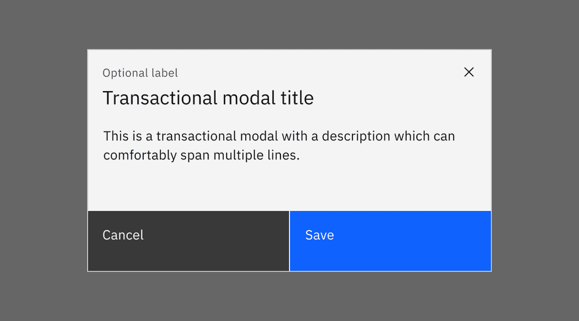 Example of cancel in a modal